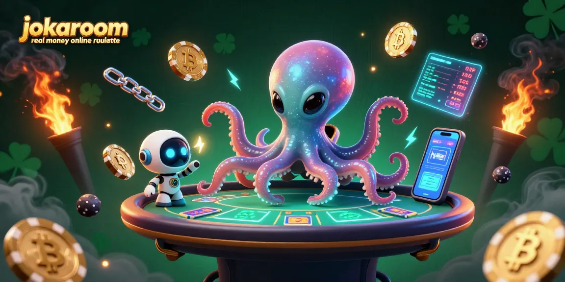 Win big with jokaroom real money online roulette while a cartoon alien octopus accompanies you!