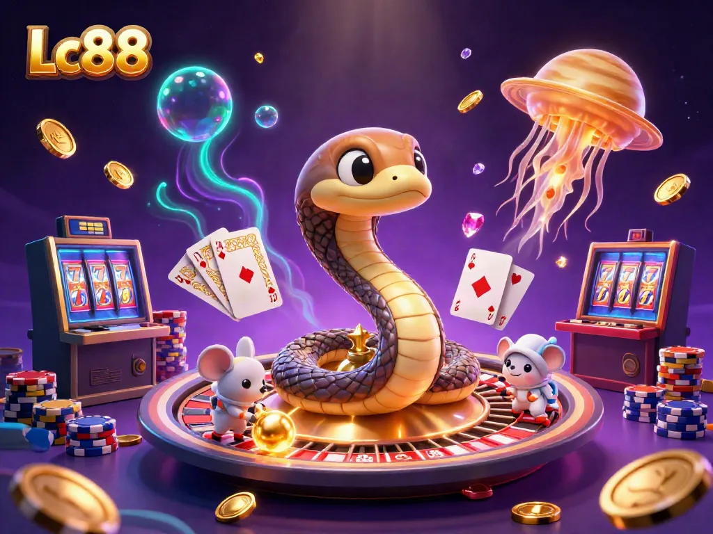 Engage with Lc88 as astronauts bet on a cosmic roulette scene with golden coins and glowing gems.